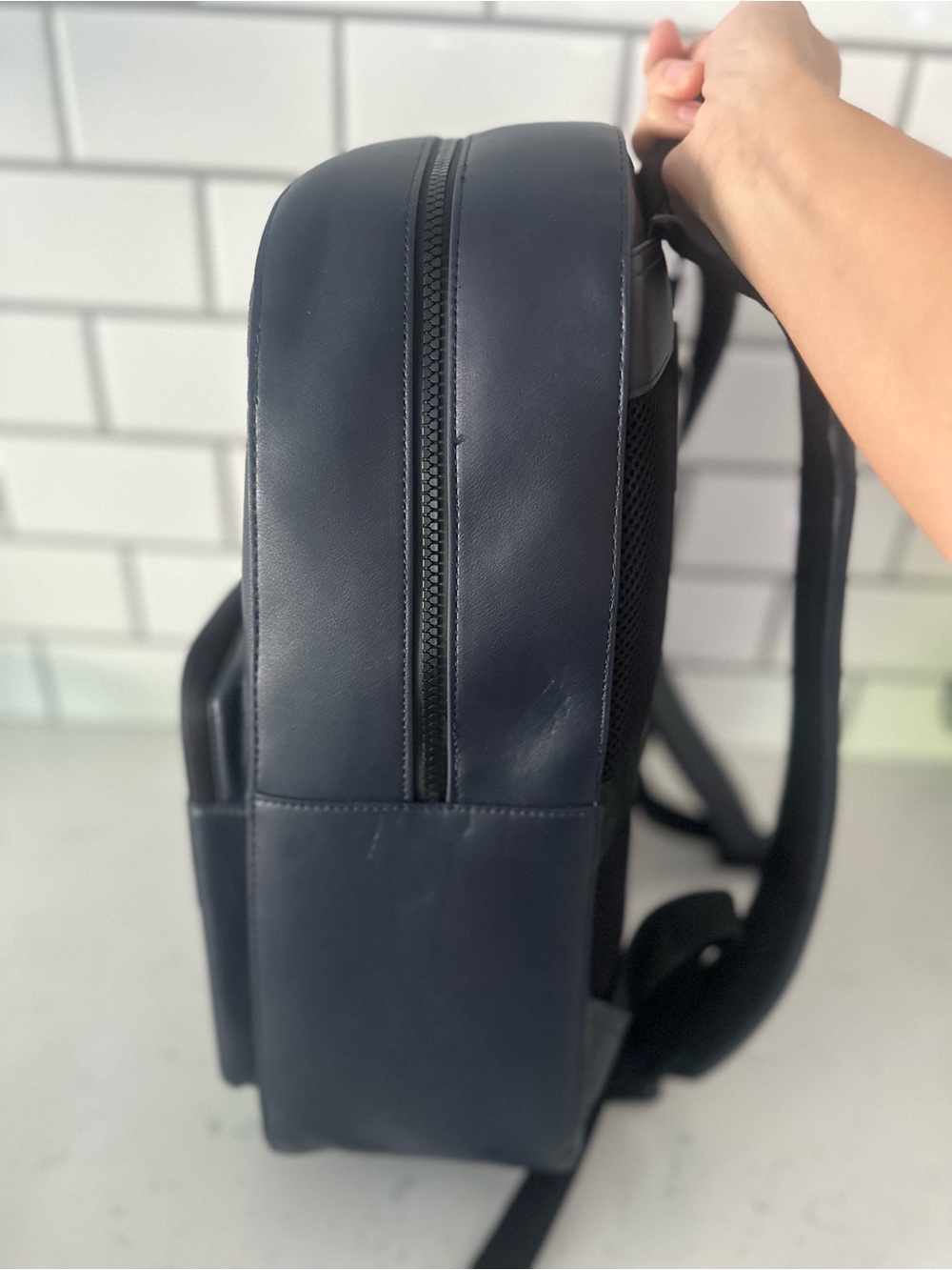 Tommy Hilfiger Navy Backpack with Red & White Accent Stripe - Picture 5 of 9